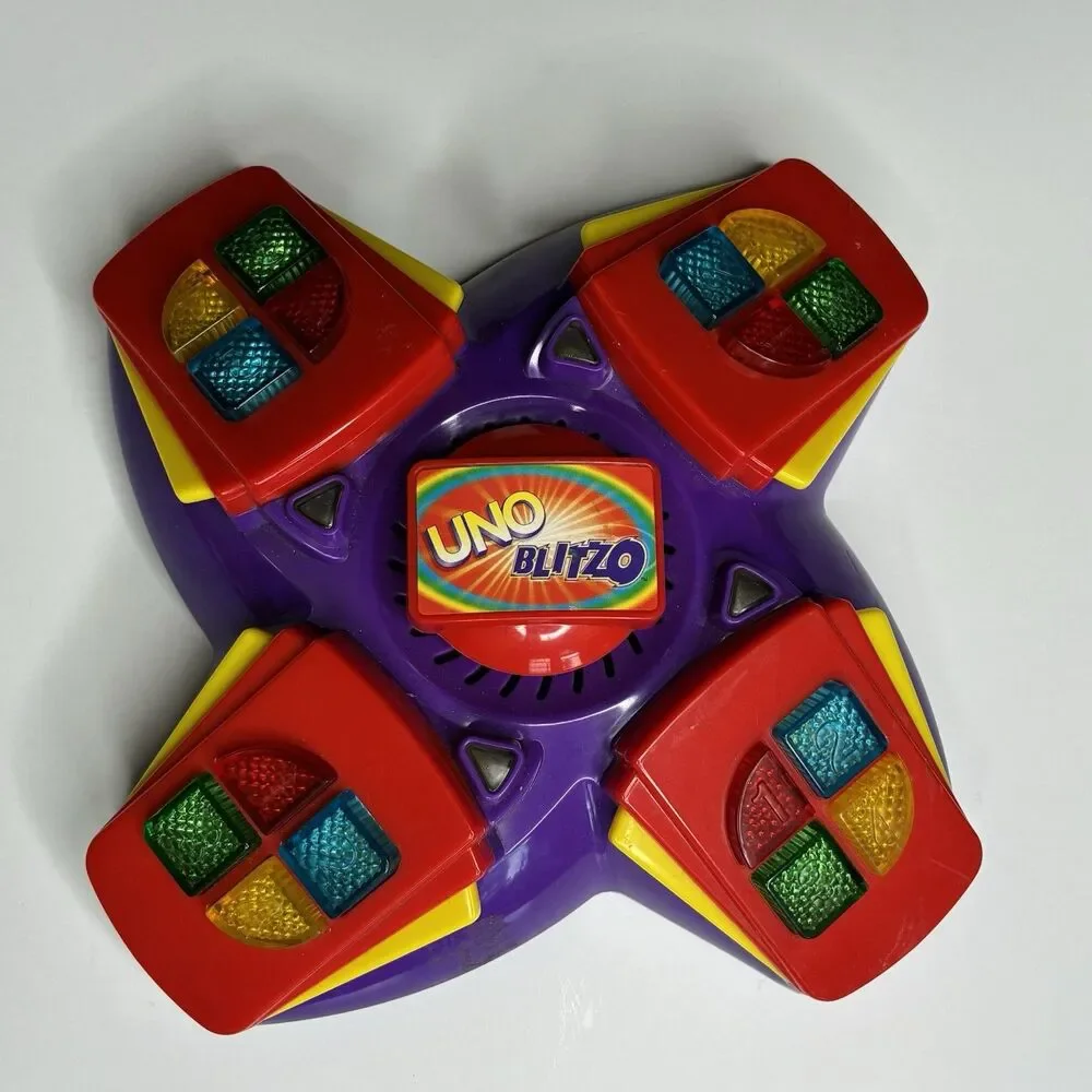 Mattel UNO Blitzo Game Red Electronic Tabletop Lights Sound 2000 Family Fun